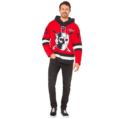 Jason Voorhees Hockey Jersey Hoodie - Friday the 13th RED