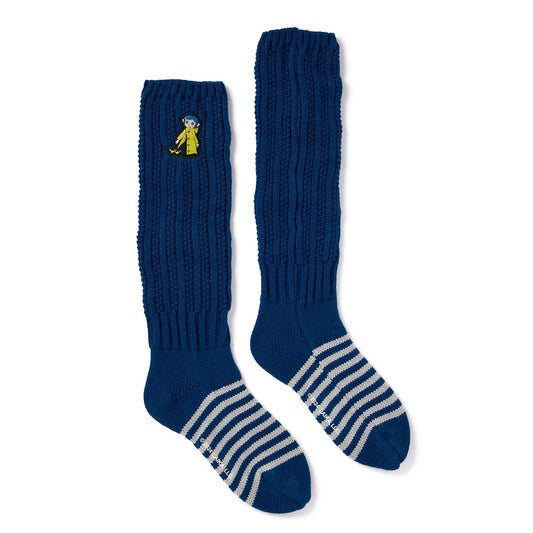 Coraline Slouch Knee High Socks BLUE
