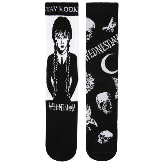 Wednesday Addams Crew Socks - 2 Pack BLACK AND WHITE