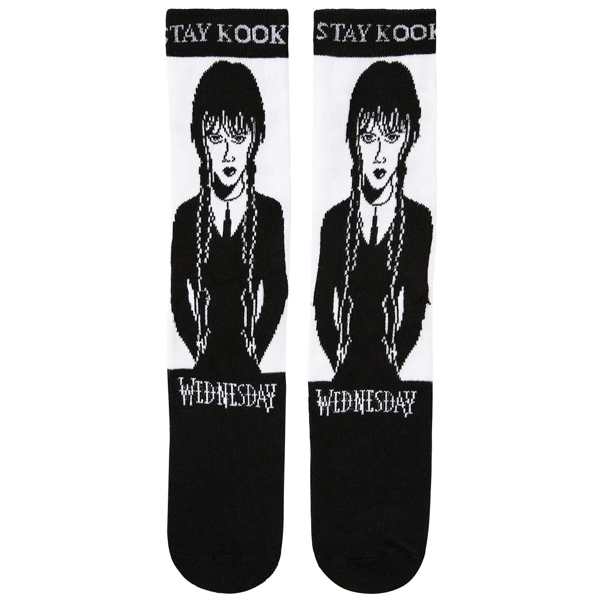 Wednesday Addams Crew Socks - 2 Pack BLACK AND WHITE