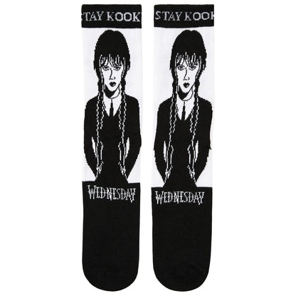 Wednesday Addams Crew Socks - 2 Pack BLACK AND WHITE