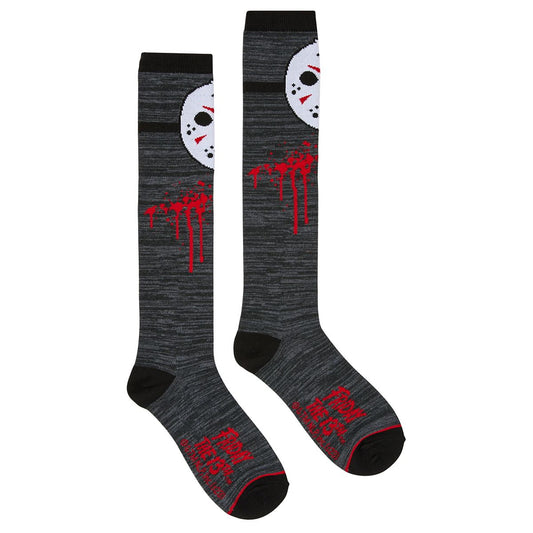 Friday The 13th Knee-High Socks BLACK AND RED
