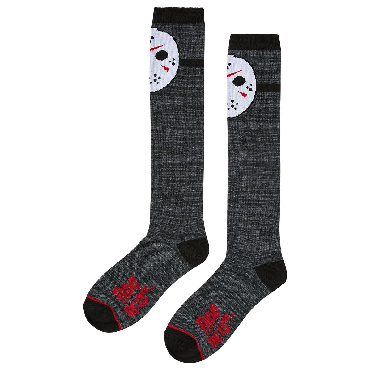 Friday The 13th Knee-High Socks BLACK AND RED