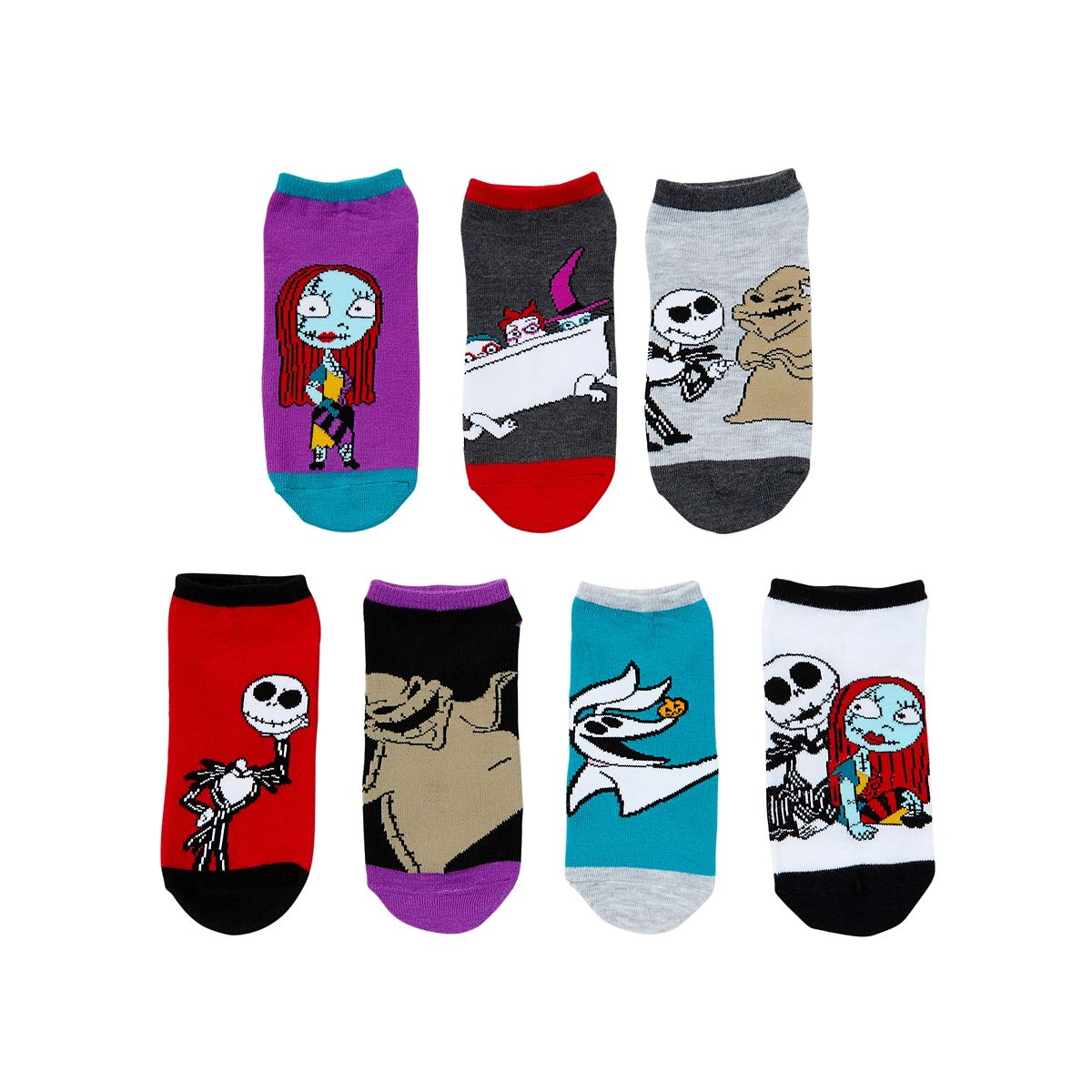 The Nightmare Before Christmas Ankle Socks - 7 Pair MULTI-COLOR