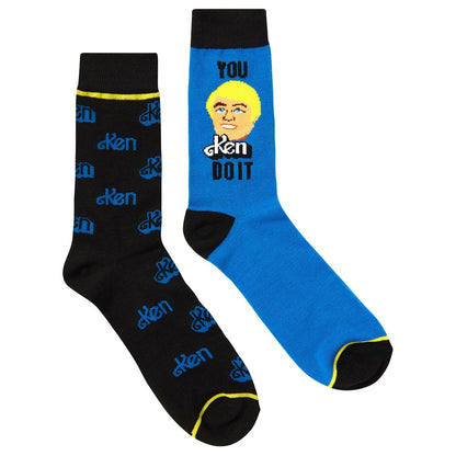 Barbie the Movie Ken Crew Sock - 2 Pairs BLUE/YELLOW