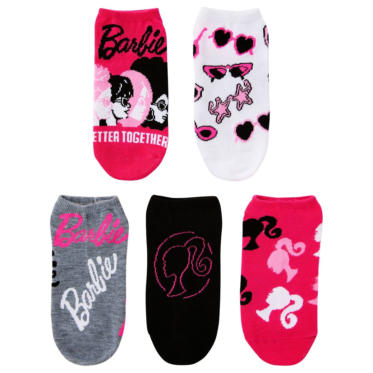 Barbie the Movie Ankle Socks - 5 Pairs HOT PINK