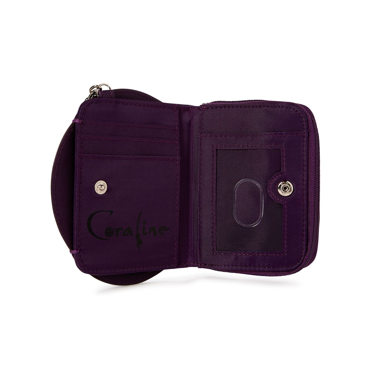 Coraline Face Circle Zip Wallet PURPLE