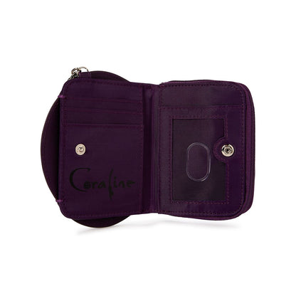 Coraline Face Circle Zip Wallet PURPLE