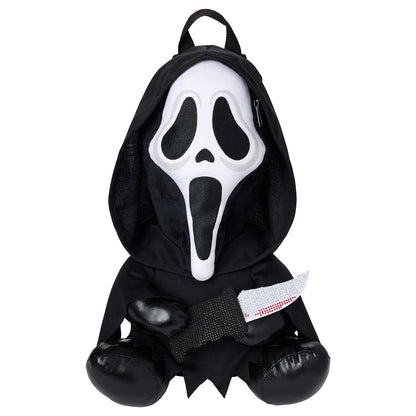 Ghost Face Plush Mini Backpack BLACK AND WHITE