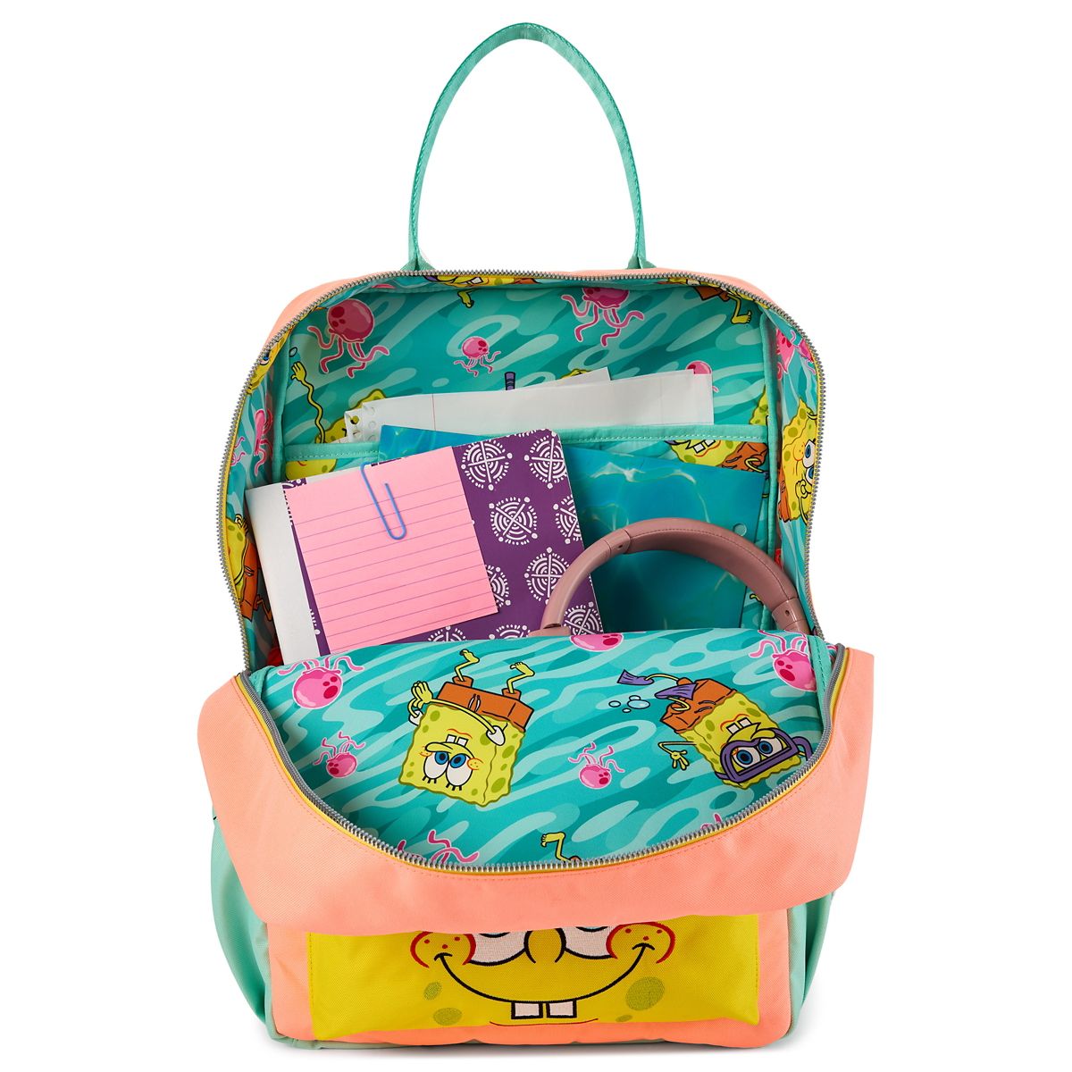SpongeBob SquarePants x Whatever! Makes You Happy Faces Backpack YELLOW/PINK