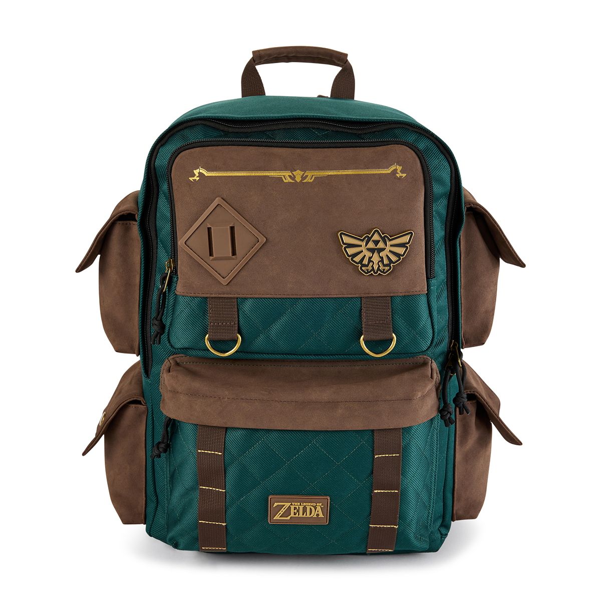 The Legend of Zelda Quilted Built Up Backpack BLACK AND GREEN