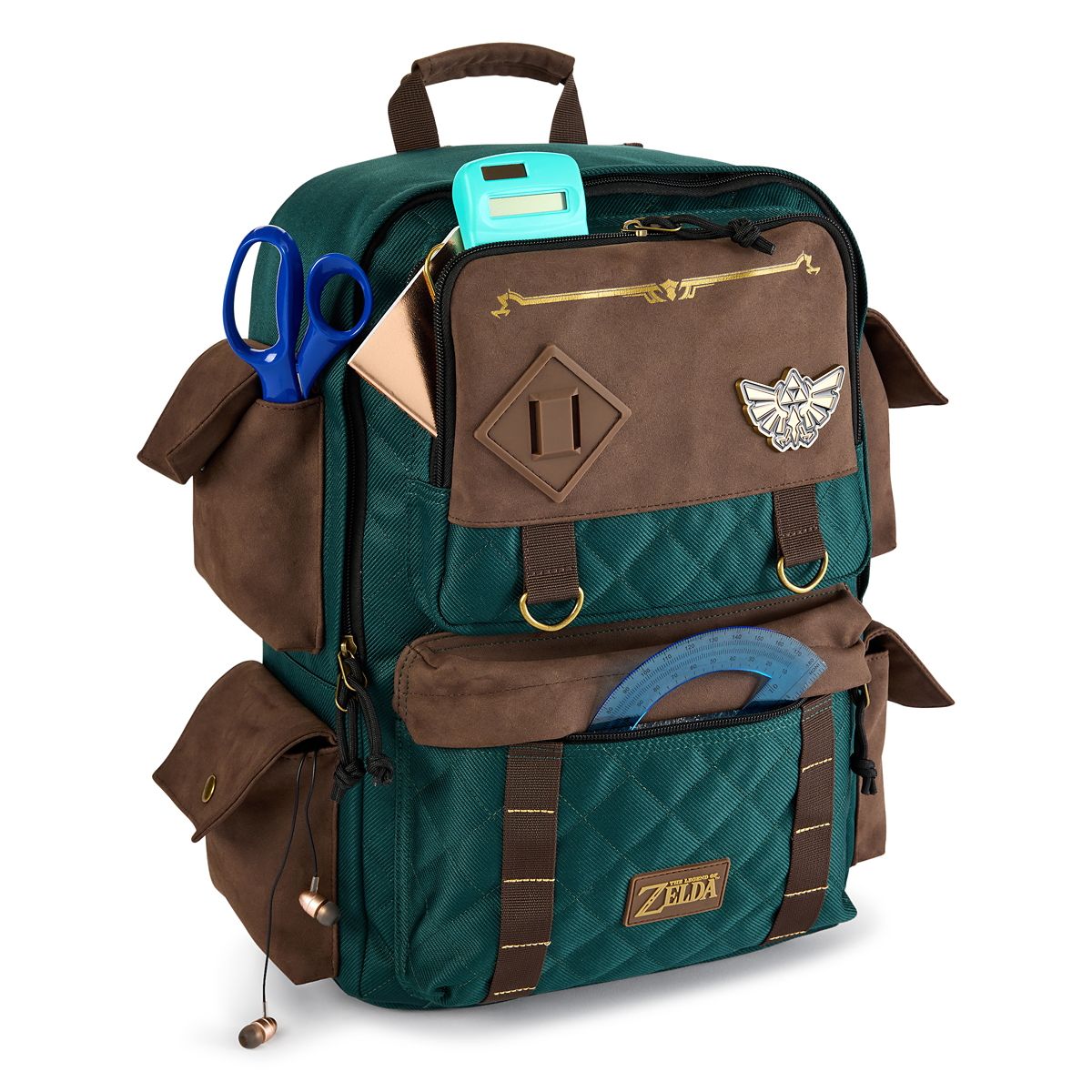 The Legend of Zelda Quilted Built Up Backpack BLACK AND GREEN