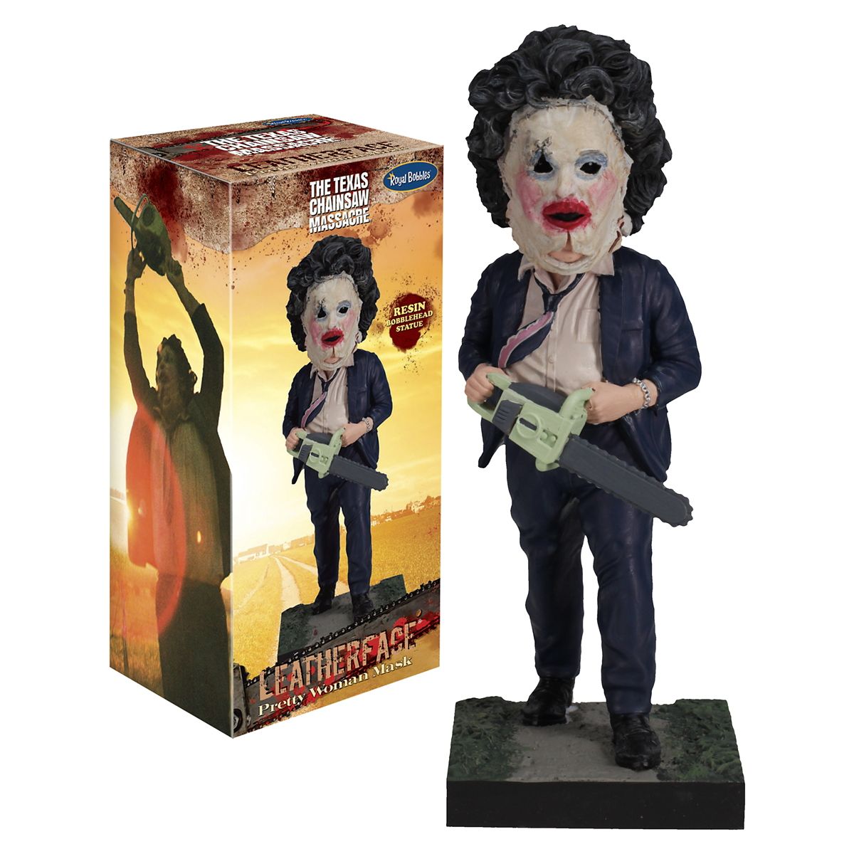 Leatherface Pretty Woman Mask Bobblehead Statue - The Texas Chainsaw Massacre MULTI-COLOR