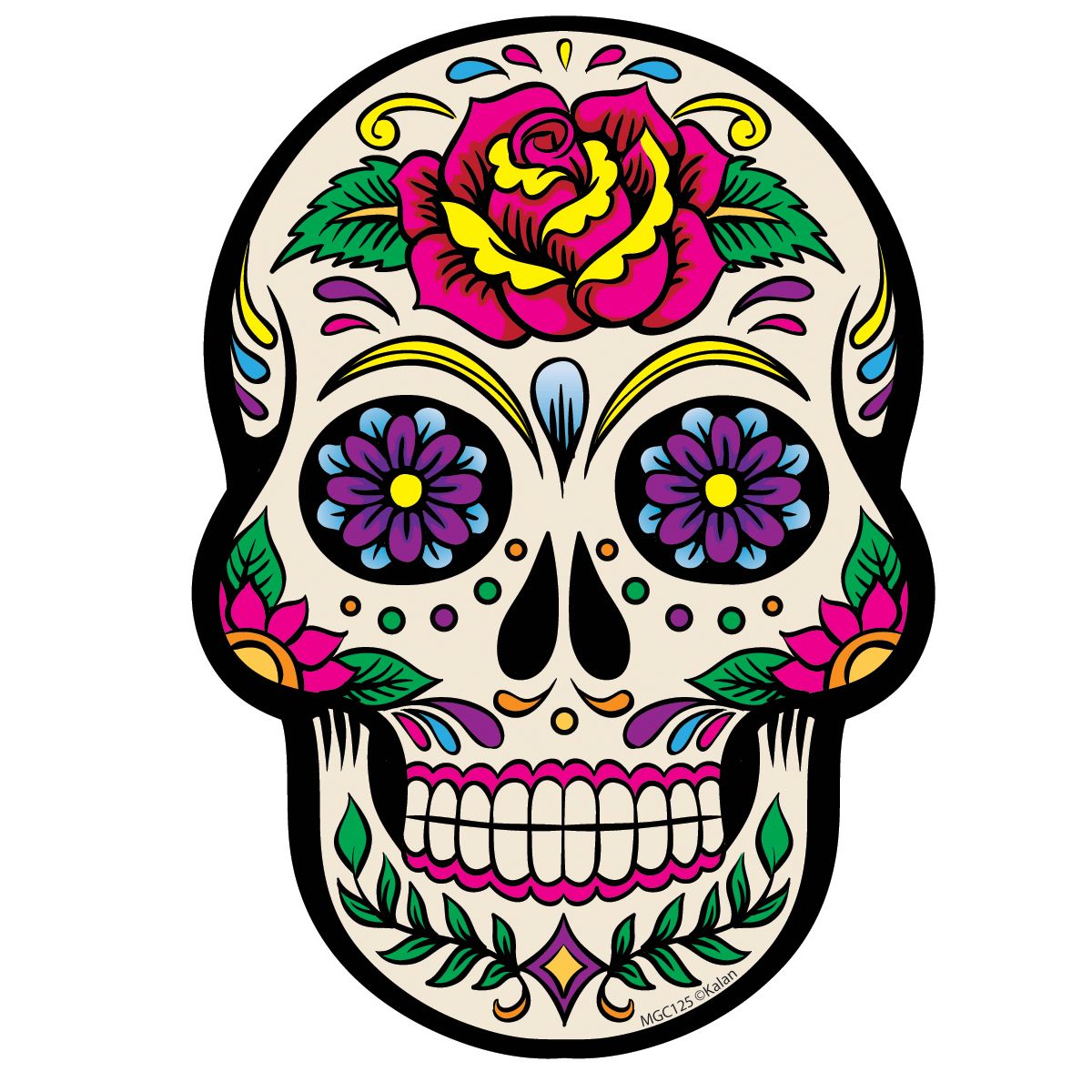 White Sugar Skull Magnet