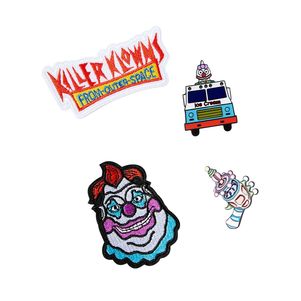 Killer Klowns from Outer Space Pin and Patch Set MULTI-COLOR