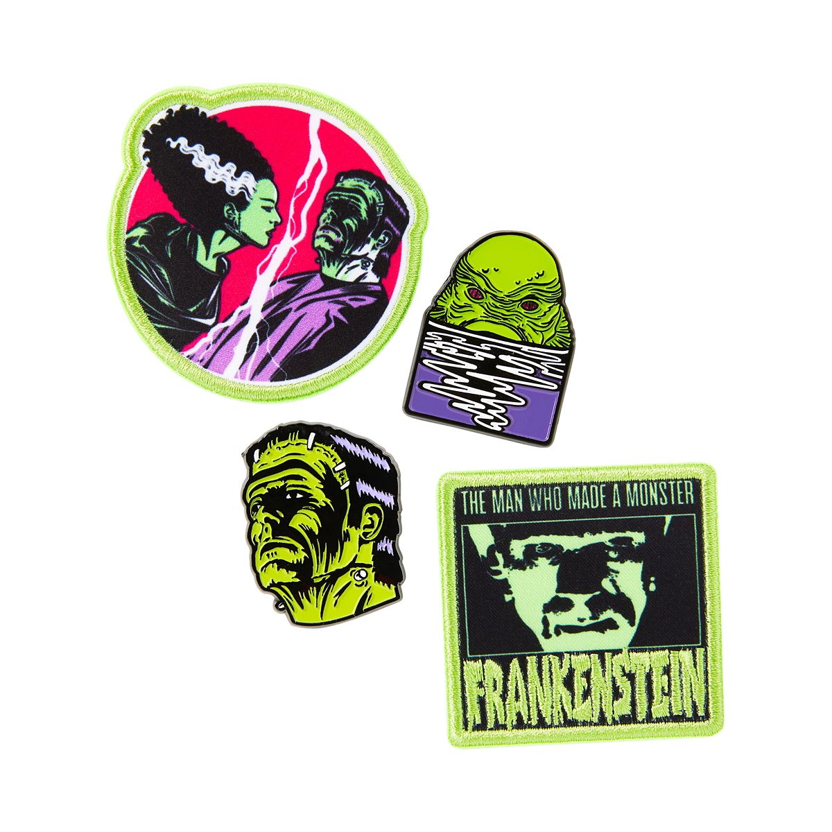 Frankenstein Patch and Pin Set - Universal Classic Monsters MULTI-COLOR