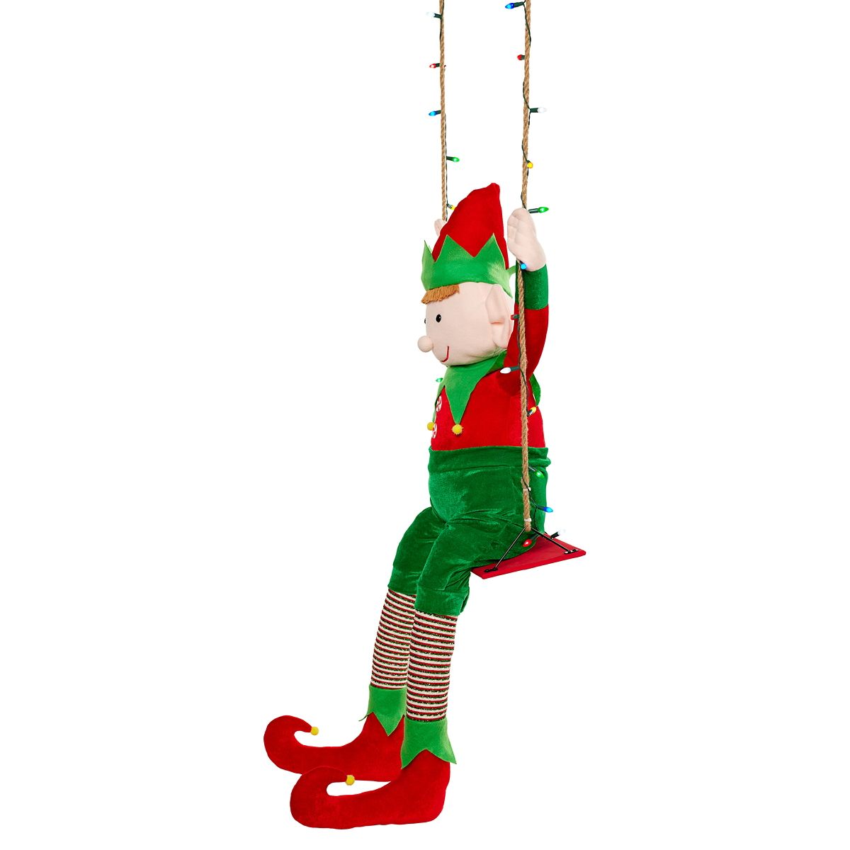 4 Ft 3 In Swinging Elf Animatronic MULTI-COLOR
