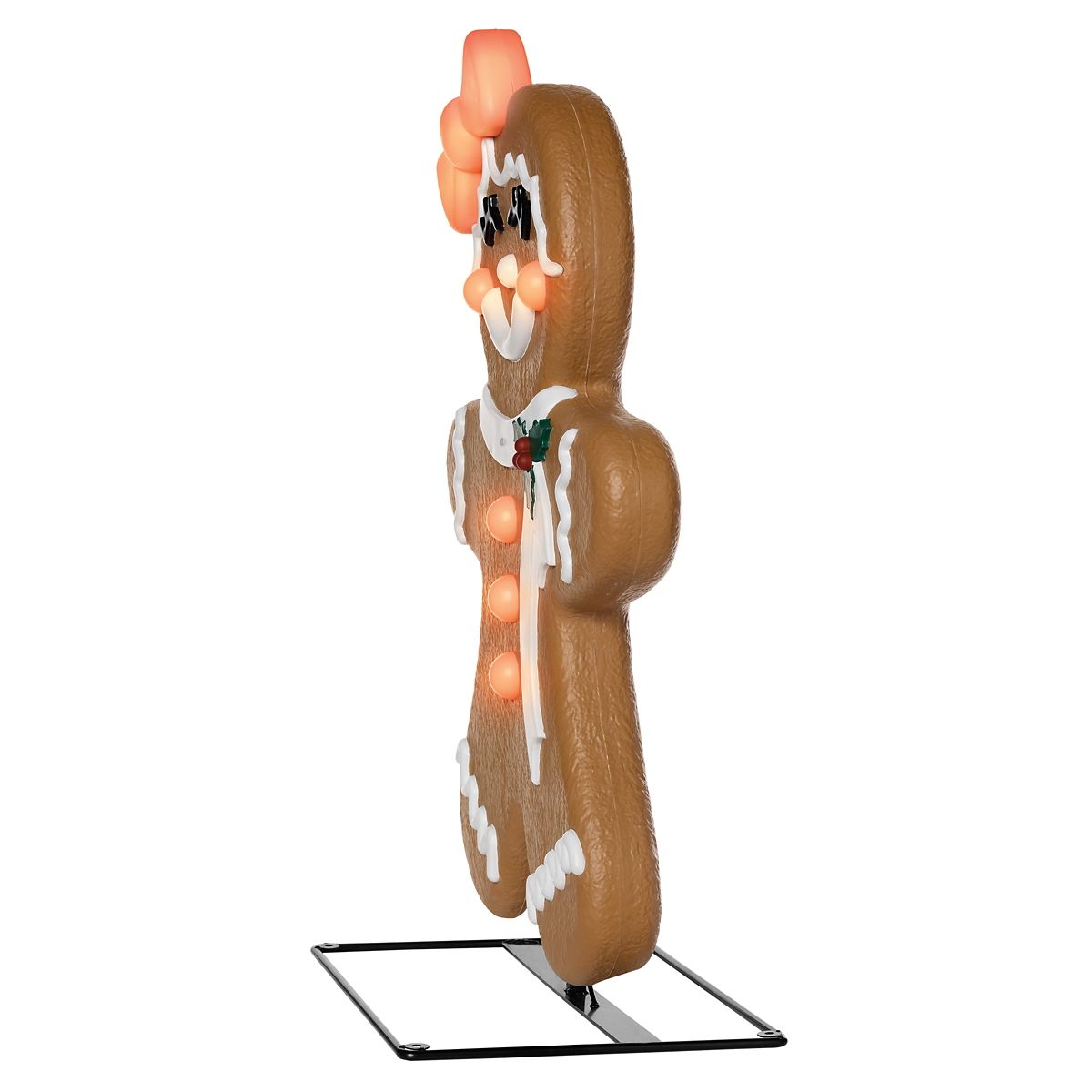 3 Ft Light-Up Gingerbread Girl Animatronic MULTI-COLOR