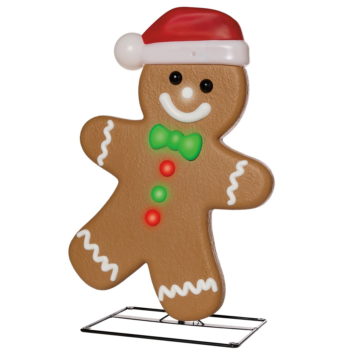 3 Ft Light-Up Gingerbread Boy Animatronic MULTI-COLOR