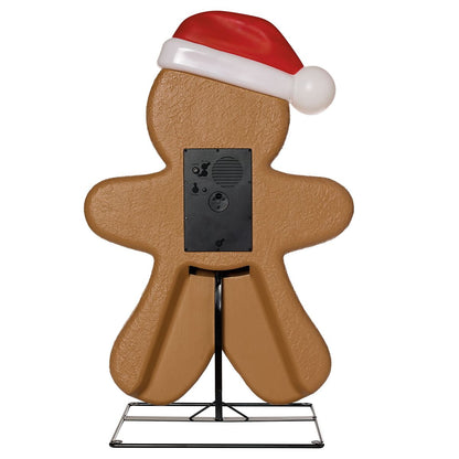 3 Ft Light-Up Gingerbread Boy Animatronic MULTI-COLOR