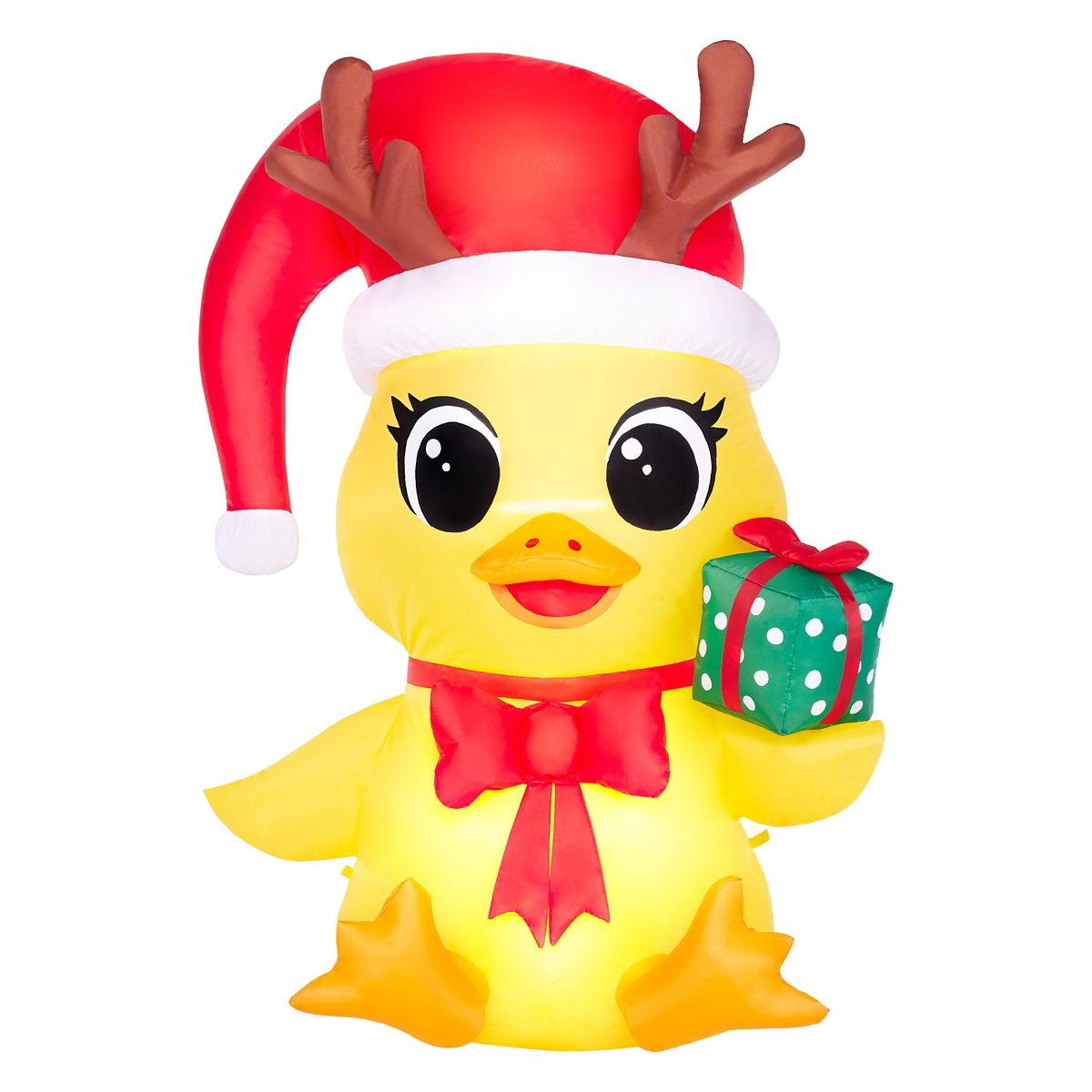 3 Ft Light-Up Duck with Presents Inflatable Decoration YELLOW
