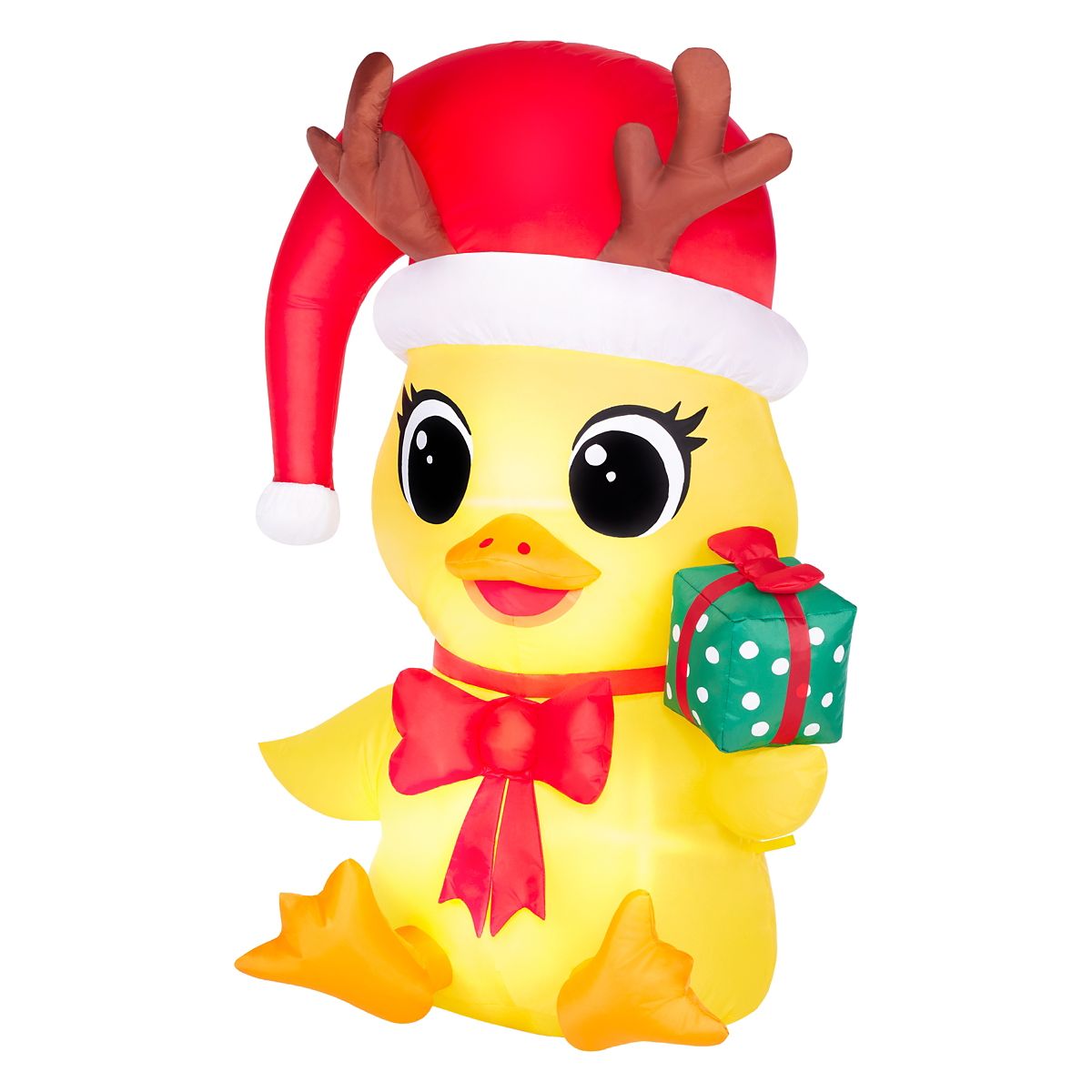 3 Ft Light-Up Duck with Presents Inflatable Decoration YELLOW
