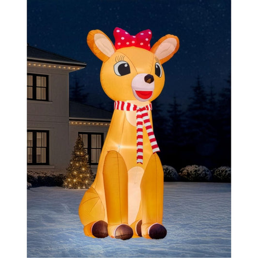 12 Ft Light-Up Clarice Inflatable Decoration - Rudolph the Red-Nosed Reindeer