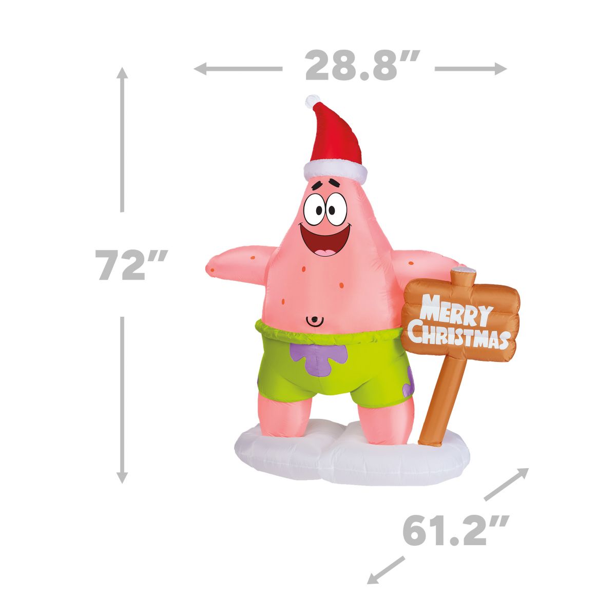 6 Ft Light-Up Patrick Star Christmas Inflatable Decoration - SpongeBob SquarePants MULTI-COLOR
