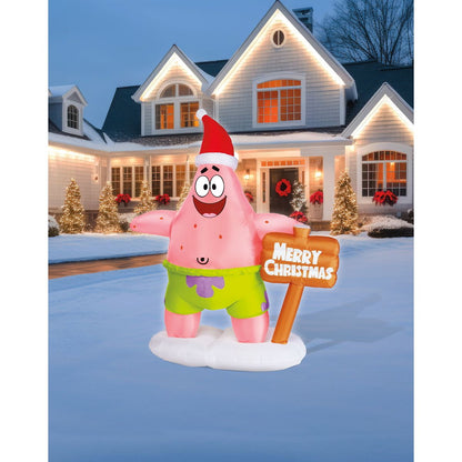 6 Ft Light-Up Patrick Star Christmas Inflatable Decoration - SpongeBob SquarePants MULTI-COLOR