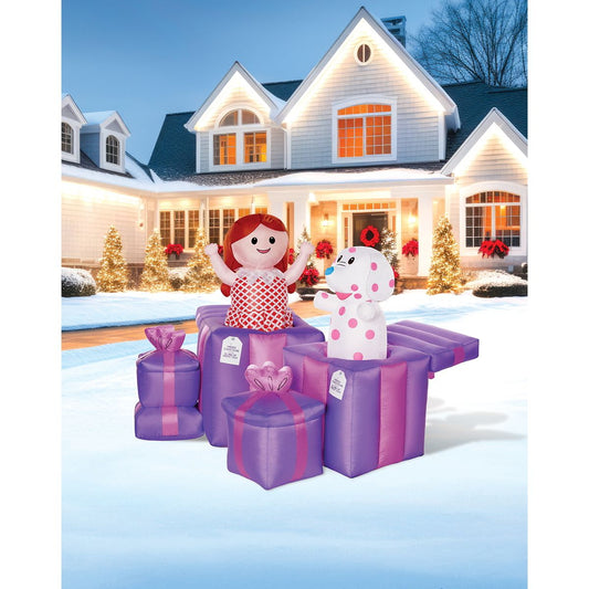 4 Ft 2 In Light-Up Misfit Doll & Misfit Elephant Animated Inflatable Decoration - Rudolph the Red-Nosed Reindeer MULTI-COLOR