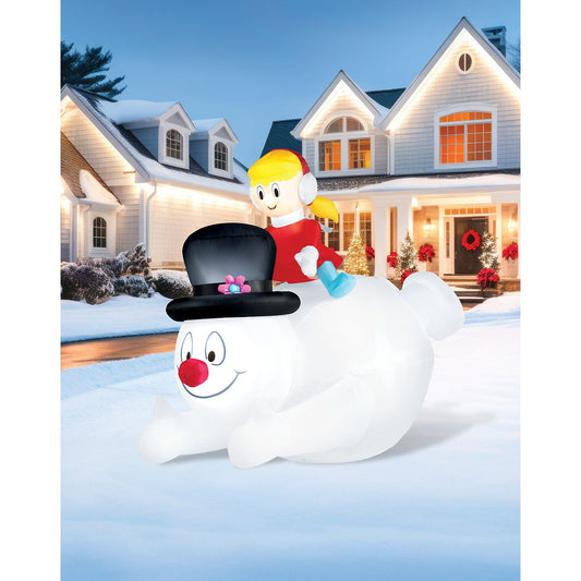 6 Ft Sliding Frosty and Karen Inflatable Decoration - Frosty the Snowman MULTI-COLOR