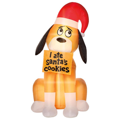 4 Ft Light-Up Santa's Dog Inflatable Decoration MULTI-COLOR