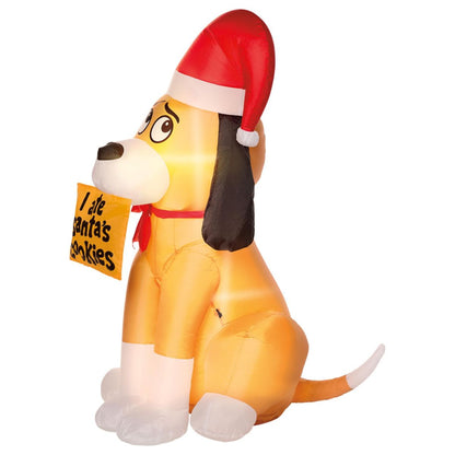 4 Ft Light-Up Santa's Dog Inflatable Decoration MULTI-COLOR