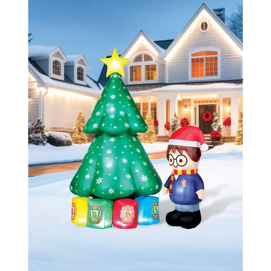8 Ft Light-Up Tree and Harry Potter Inflatable Decoration MULTI-COLOR