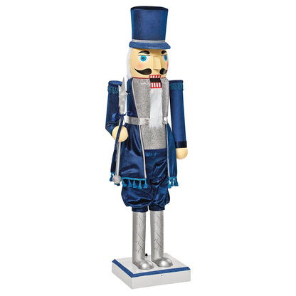 5 Ft 2 In Collapsible Animated Navy Blue Nutcracker NAVY