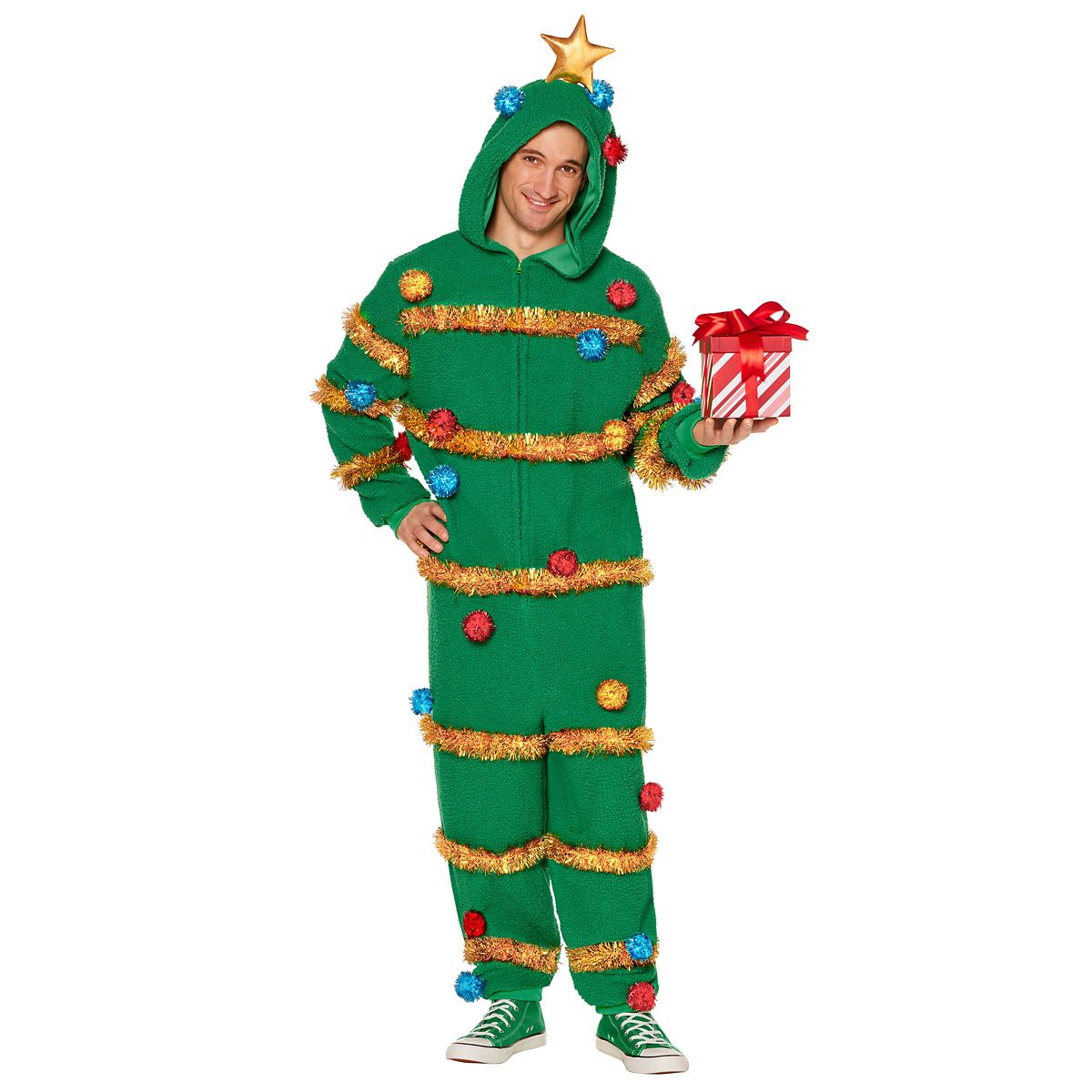 Adult Christmas Tree Jumpsuit GREEN