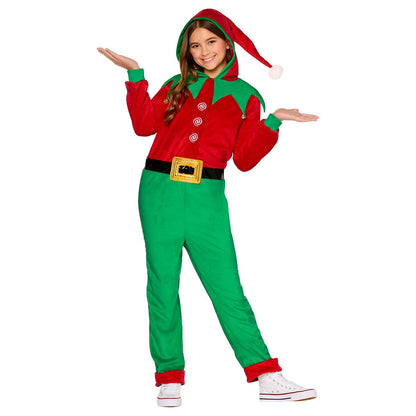 Kids Elf Costume RED GREEN