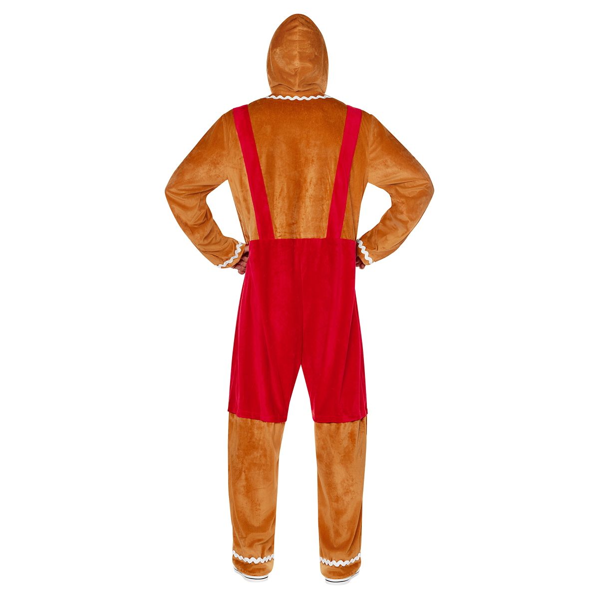 Adult Gingerbread Jumpsuit Costume BROWN