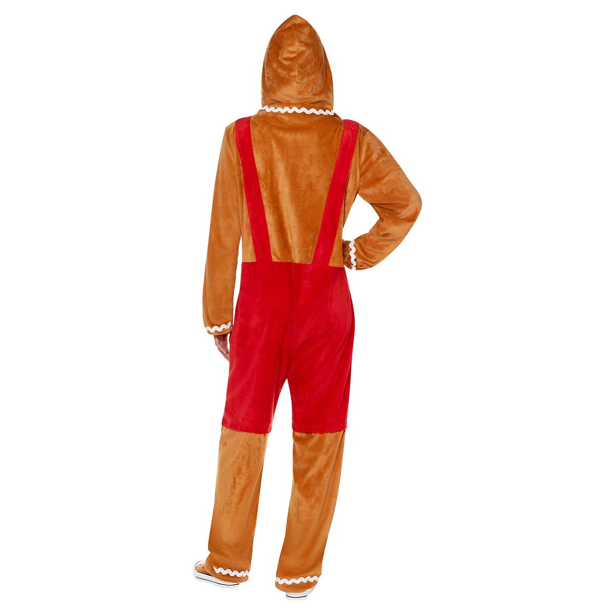 Adult Gingerbread Jumpsuit Costume BROWN