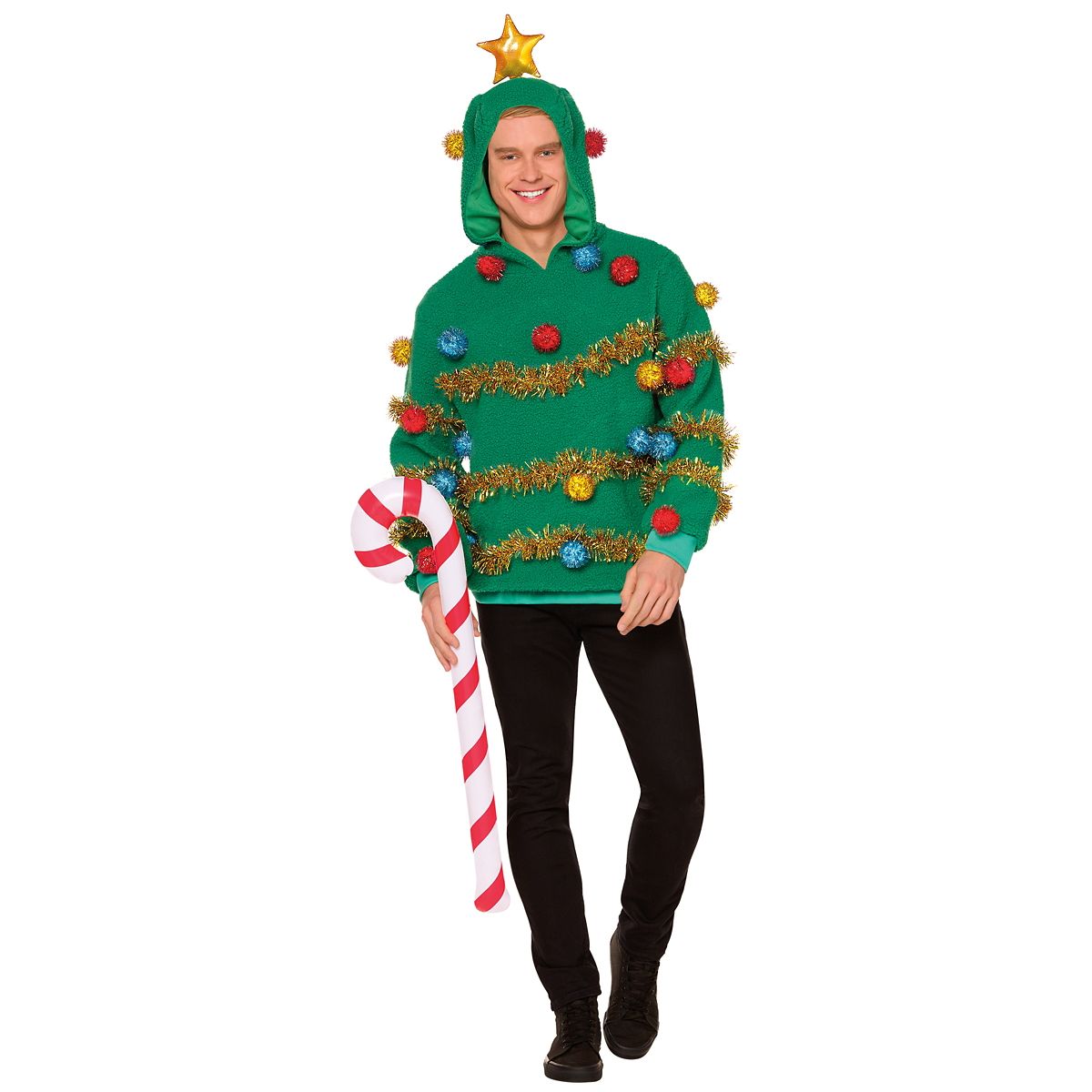 Adult Christmas Tree Hoodie GREEN