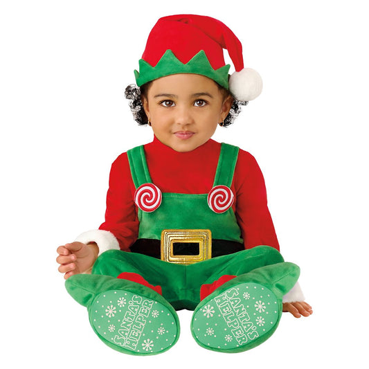 Baby Elf Jumpsuit Costume RED GREEN