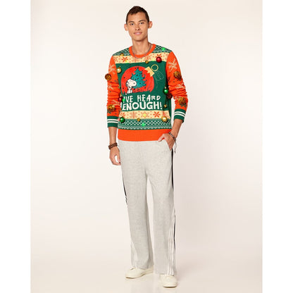 Light-Up Snoopy I've Heard Enough Christmas Sweater - The Peanuts RED GREEN
