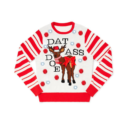 Light-Up Dat Ass Doe Christmas Sweater WHITE