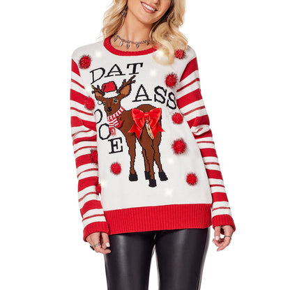 Light-Up Dat Ass Doe Christmas Sweater WHITE
