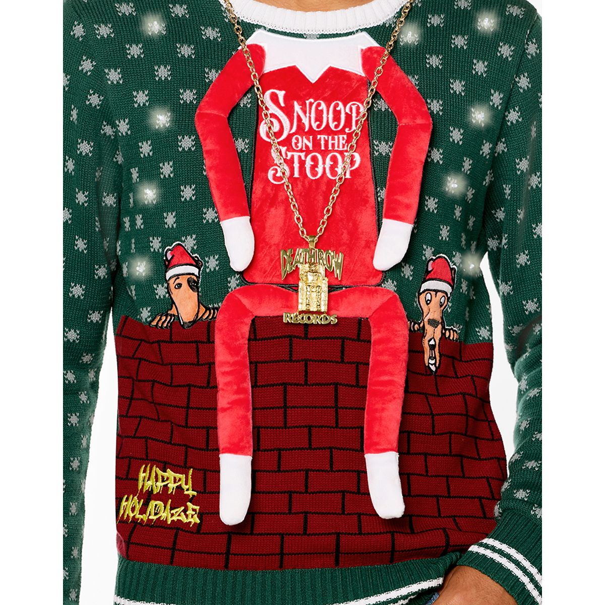 Light-Up Snoop on the Stoop Chain Christmas Sweater BLUE