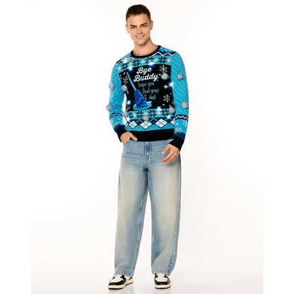 Light-Up Blue Narwhal Christmas Sweater - Elf BLUE