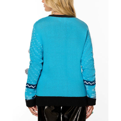 Light-Up Blue Narwhal Christmas Sweater - Elf BLUE