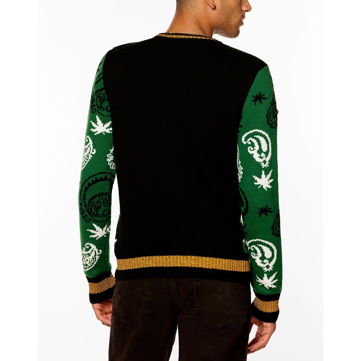 Light-Up Snoop on the Stoop Merry Chrismizzle Christmas Sweater GREEN