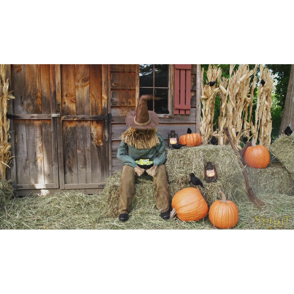4 Ft 6 In Scary Sitting Scarecrow Animatronic