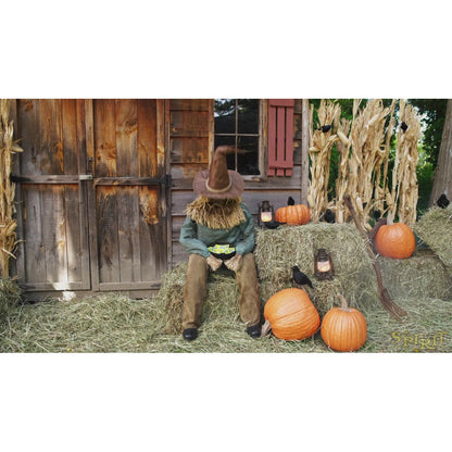 4 Ft 6 In Scary Sitting Scarecrow Animatronic